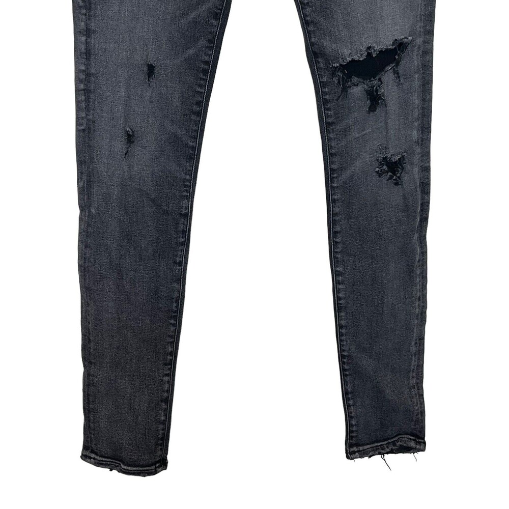 Agolde Sophie High Rise Skinny Distressed Jeans Women's 25 Dark Grey Silence - Picture 4 of 12